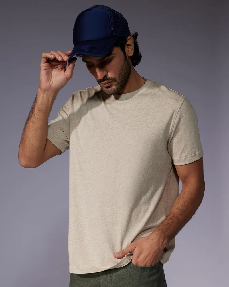 Old Money Style beige tee by Bombay Shirt Company