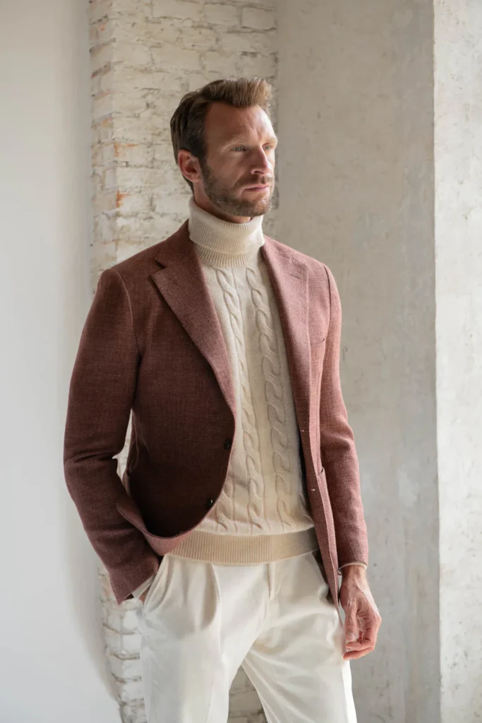 Old Money Style Blazer in Brick for Indian Men