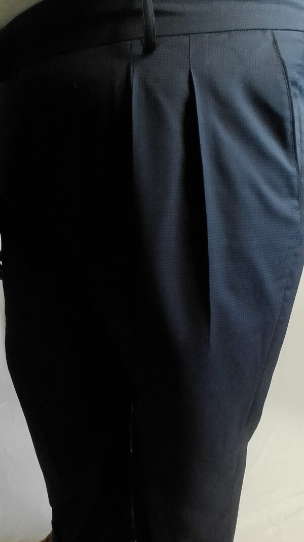 Super 140s high rise navy italian trousers with double forward pleats