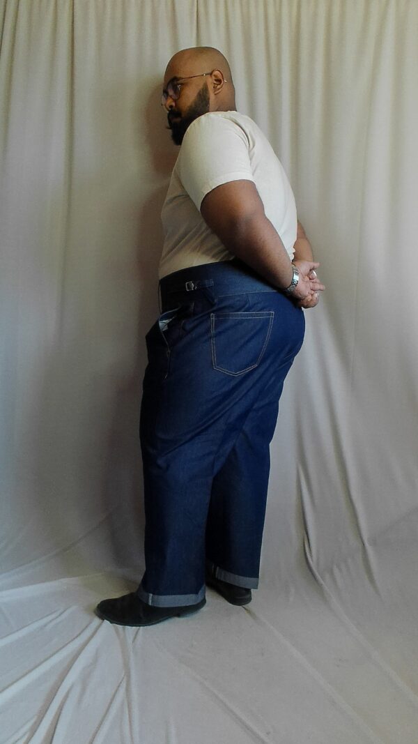 Denim Gurkha trouser back pockets